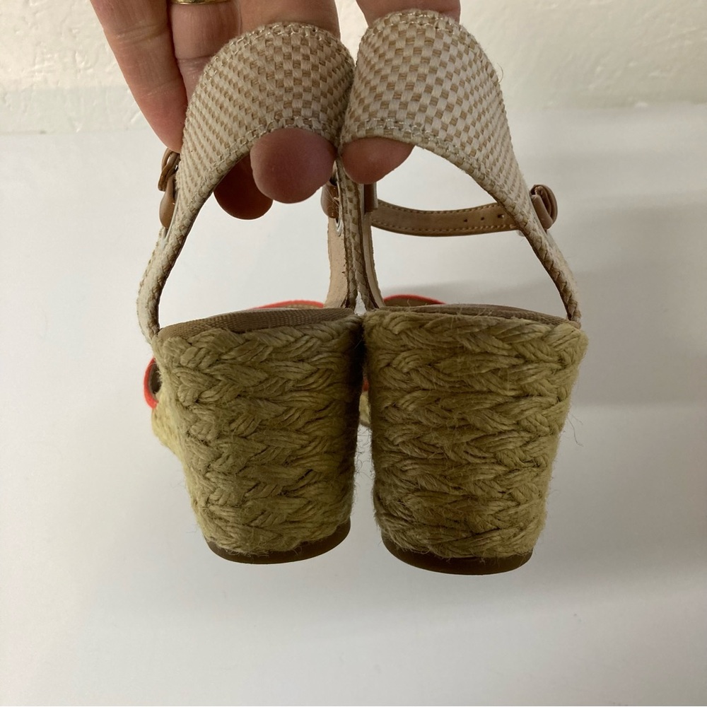 Lucky Brand Kyndra Wedge Espadrille in Coral & Tan US Women’s Size 8.5 M - Picture 9 of 10
